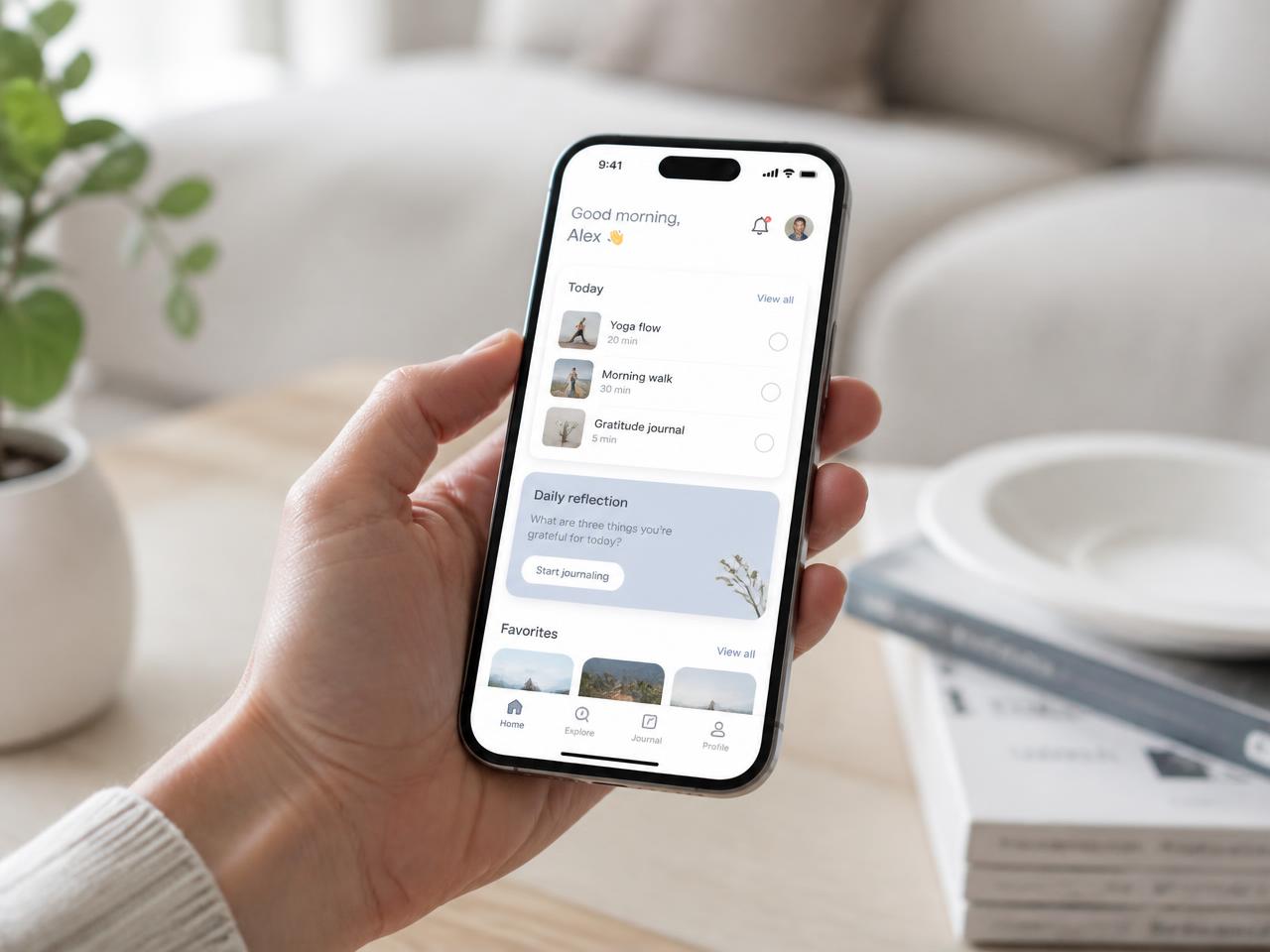 A consumer mobile application in use on a smartphone